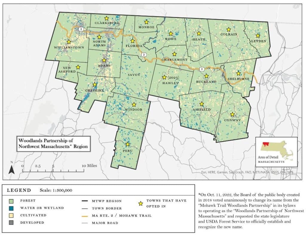 Map of the Woodlands Partnership towns