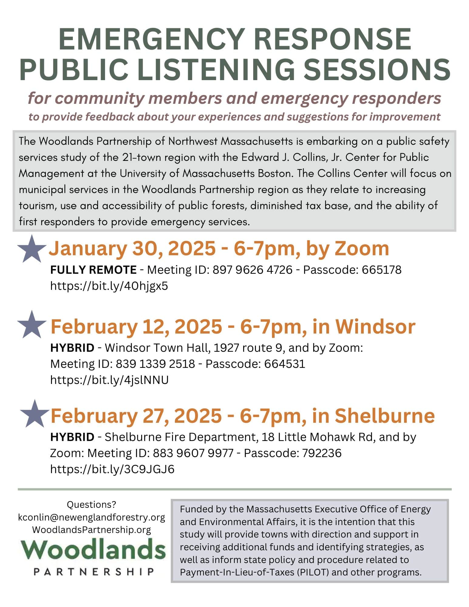 flyer advertising public listening sessions